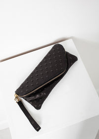 Thumbnail for Roxanne Leather Clutch in Black