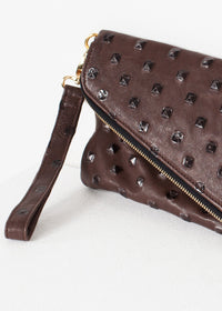 Thumbnail for Roxanne Leather Clutch in Brown