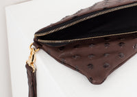 Thumbnail for Roxanne Leather Clutch in Brown