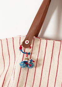 Thumbnail for Woven Oversized Tote in Red Stripe