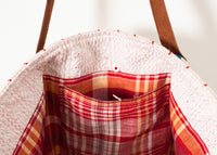 Thumbnail for Woven Oversized Tote in Red Stripe