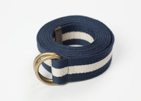 Thumbnail for Striped Web Belt in Navy/White